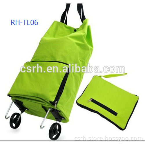 Green Color RH-TL06 Folding Farbic Shopping Cart Bag for Sale